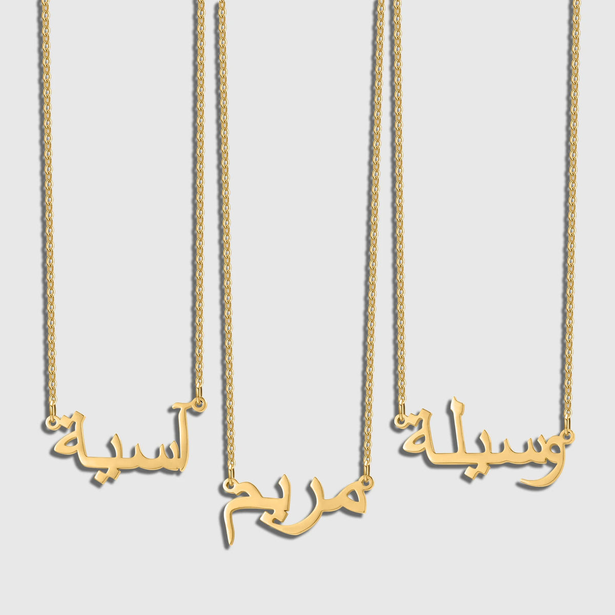 Qitian Arabic Name Necklace Personalized Nameplated Name Necklaces Stainless Steel Custom Arabic Pendants Women Choker Bijoux